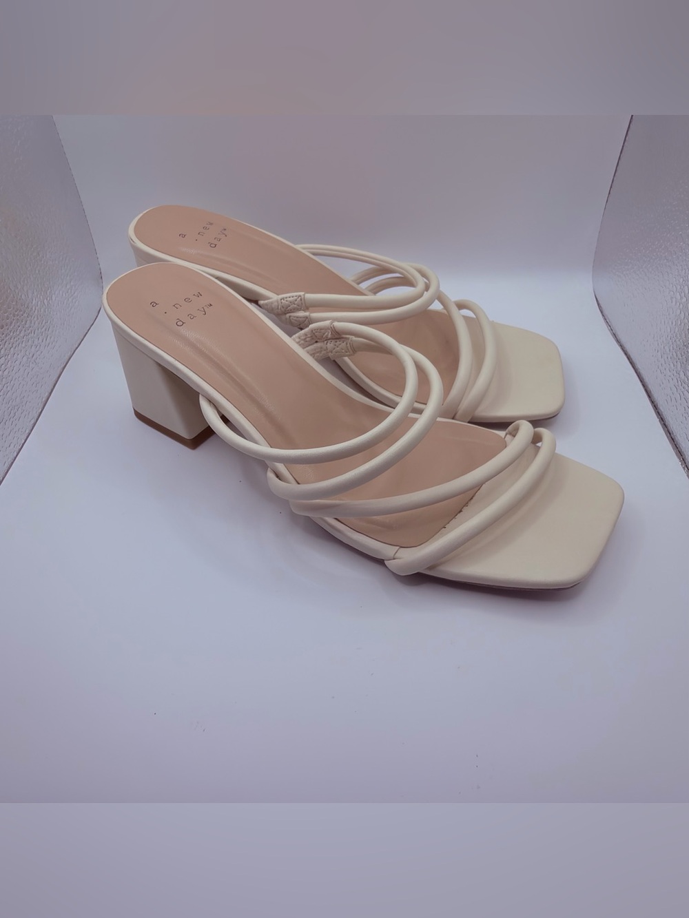 a new day Ivory Multi-Strap Block Heel Sandals